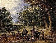 Jan Brueghel Guards in a Forest Clearing Spain oil painting artist